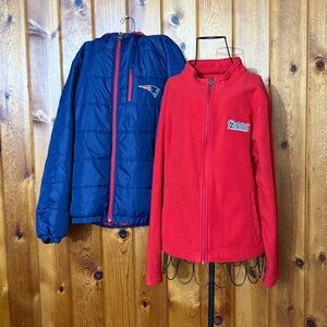 NFL Women's New England Patriots Navy Logo Insulated Full-Zip Puffer Jacket M